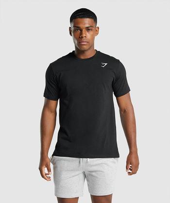 T Shirts Gymshark Crest Hombre Negras | CO 3262AHK